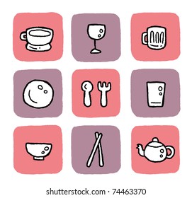 doodle icon set - dining