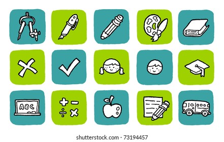 doodle icon set - education