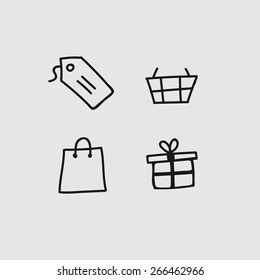 Doodle icon set: Shopping