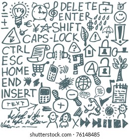 Doodle icon set - web & internet