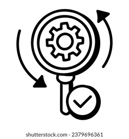 A doodle icon of settings refresh, premium download