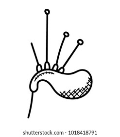 
Doodle icon of a single bagpipe 
