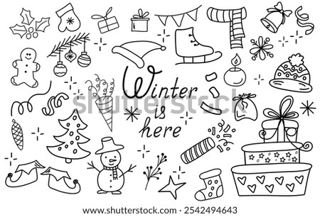 doodle, icon, sketch, hand drawn, isolated on white, line art, crown, hears, stars, sparkles, arrow, lightnings, smiley, signs, cartoon, funny, design, illustration, graphic, element, drawing, circle,