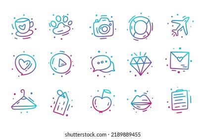 Doodle icon sketch infographic cute vector illustration. concept corporate creative mobile icon set.