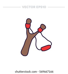 doodle icon. slingshot. vector illustration