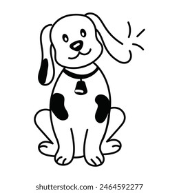 Here’s a doodle icon of a smiling dog 