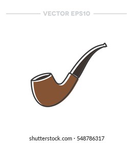doodle icon. smoking pipe. vector illustration