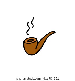 doodle icon. smoking pipe. vector illustration