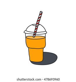 doodle icon. smoothie (milkshake). vector illustration