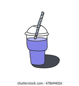 doodle icon. smoothie (milkshake). vector illustration