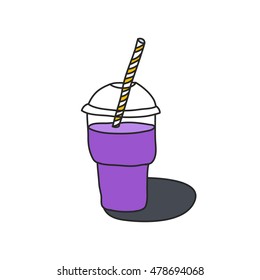 doodle icon. smoothie (milkshake). vector illustration