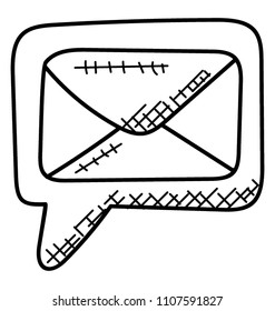 
Doodle icon of sms and chatting, communication concept
