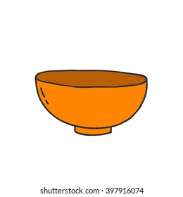 doodle icon. soup plate. vector illustration