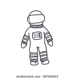 doodle icon. space suit. vector illustration