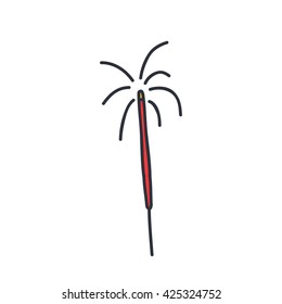 doodle icon. sparkler. vector illustration