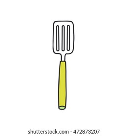 doodle icon. spatula for frying. vector illustration