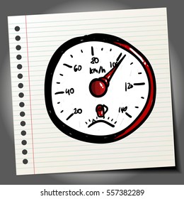 Doodle icon of speedometer