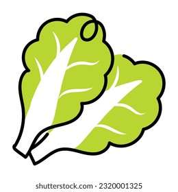 Un ícono de doodle de hojas de espinacas 