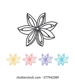 doodle icon. star anise. vector illustration