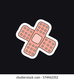 doodle icon, sticker. adhesive plaster. vector illustration