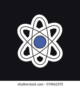 doodle icon, sticker. atom. vector illustration