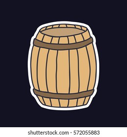 doodle icon, sticker. barrel. vector illustration