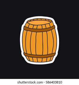 doodle icon, sticker. barrel. vector illustration