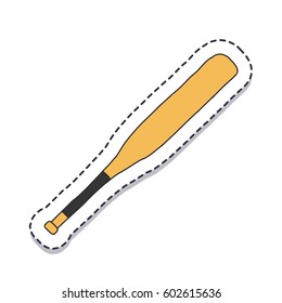 doodle icon, sticker. baseball bat. isolated on white background. vector illustration