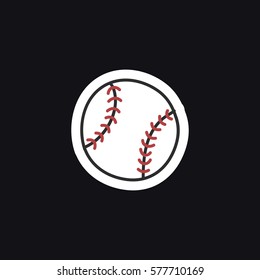 doodle icon, sticker. baseball. vector illustration