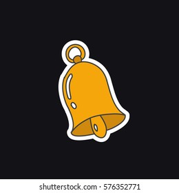 doodle icon, sticker. bell. vector illustration