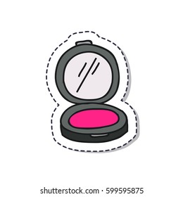 doodle icon, sticker. blusher. isolated on white background. vector illustration
