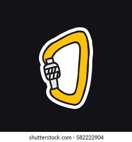 doodle icon, sticker. carbine. vector illustration