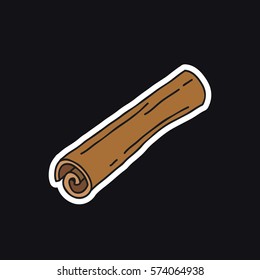 doodle icon, sticker. cinnamon. vector illustration
