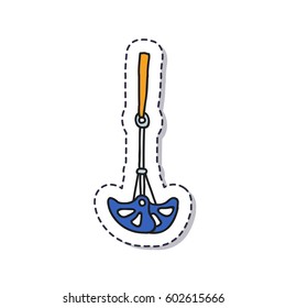 doodle icon, sticker. climbing cam (for rock climbing or mountaineering). isolated on white background. vector illustration