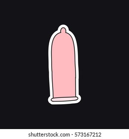 doodle icon, sticker. condom. vector illustration