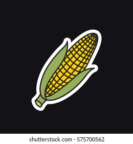 doodle icon, sticker. corn. vector illustration