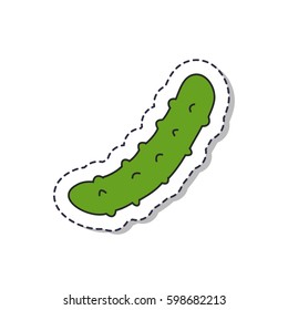 doodle icon, sticker. cucumber. isolated on white background. vector illustration