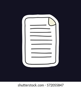 doodle icon, sticker. docunent. vector illustration