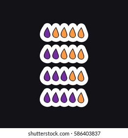 doodle icon, sticker. drops. symbol for feminine hygiene. vector illustration