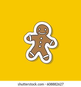 doodle icon, sticker. gingerbread. vector illustration