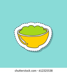 doodle icon, sticker. guacamole. vector illustration