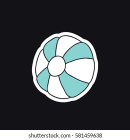 doodle icon, sticker. inflatable ball. vector illustration