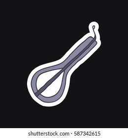 doodle icon, sticker. Jew's harp (jaw harp, mouth harp). vector illustration