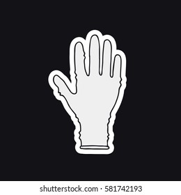 doodle icon, sticker. latex glove. vector illustration