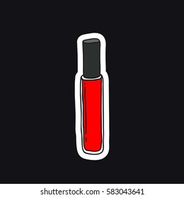 doodle icon, sticker. lip gloss. vector illustration