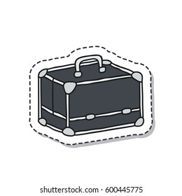 doodle icon, sticker. make up case. isolated on white background. vector illustration
