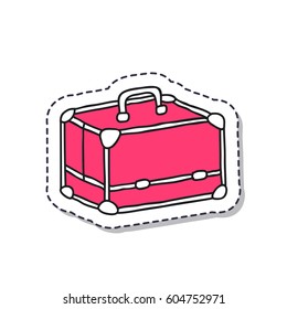 doodle icon, sticker. make up case. isolated on white background. vector illustration