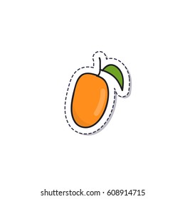 doodle icon, sticker. mango. isolated on white background