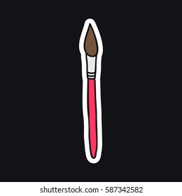 doodle icon, sticker. paint brush. vector illustration
