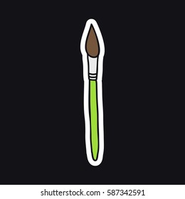 doodle icon, sticker. paint brush. vector illustration